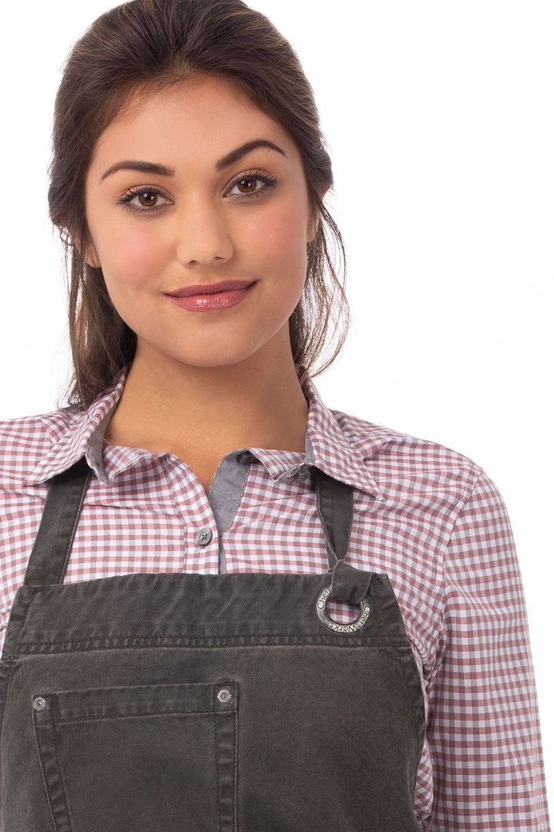 Chef Works Unisex Dorset Bib Apron, Pewter, One Size - Image 4